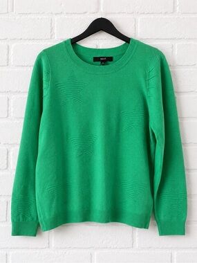 NEXT Green Star Knit Sweater Size Medium Crew Neck Lightweight Pullover from UK